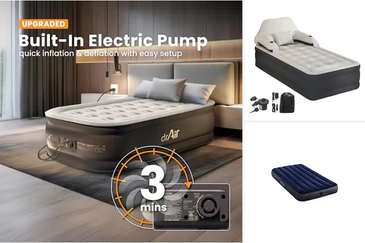 Detailed view of Best Velvet-Flocked Twin Air Mattresses